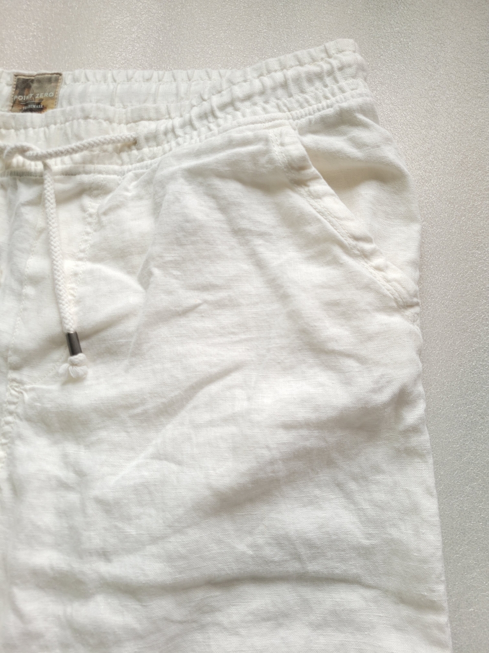 100% Linen Bermuda Shorts Oyster White Size 36 Fits XXL - Picture 4 of 15